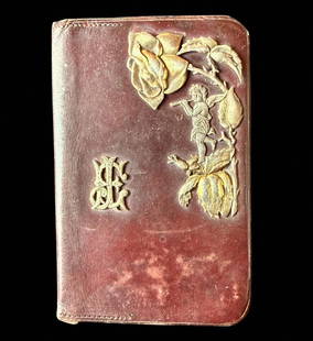 Antique Leather Portfolio With Incredible Sterling Silver Elements, Circa 1850: ***DUE TO THIS LOT BEING SILVER IT MUST BE PAID VIA BANK WIRE TRANSFER OR CERTIFIED CHECK*** Antique Leather Portfolio With Incredible Sterling Silver Elements, Circa 1850. Excellent condition with