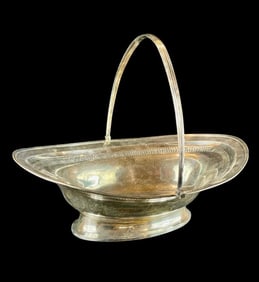 Large Sterling Silver Handled Basket, Fully Hallmarked, 632 grams