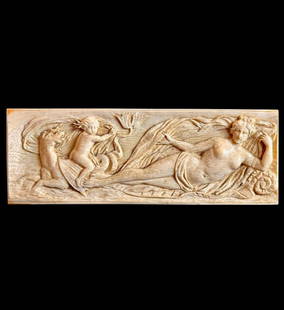 RARE 18th Century French Or Italian Carved Bone Plaque Depicting Allegorical Figures: RARE 18th Century French Or Italian Carved Bone Plaque Depicting Allegorical Figures. Measures 7" long and 2.5" tall. Excellent condition. Rich patina commensurate with age. Please READ & REVIEW our