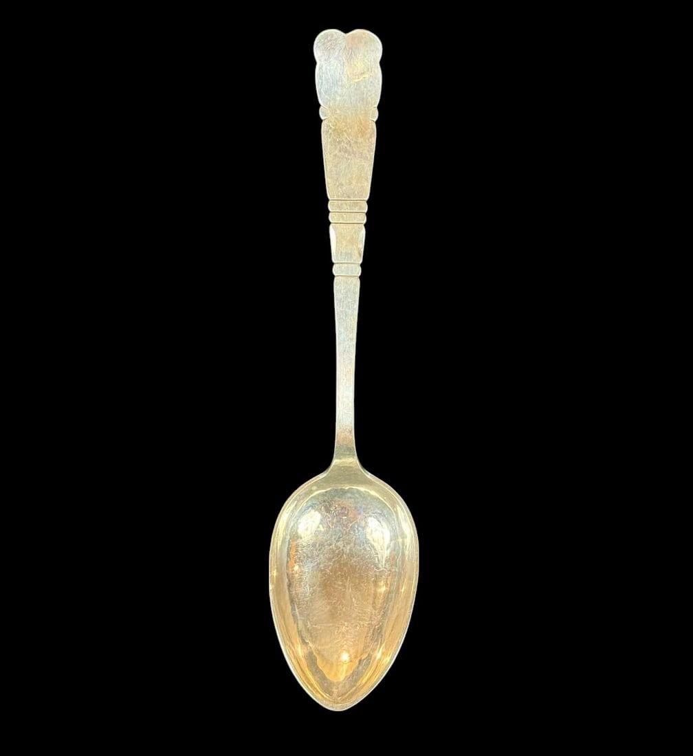 Large Sterling Silver Serving Spoon, Hallmarked Fully, 110 grams (1 of 8)