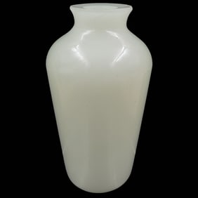 Carved White Jade Miniature Vase, 194 Grams