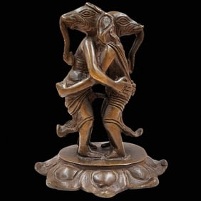 Rare 17th Century Sino Tibetan / Hindu Deity Dual Bodied Kangiten