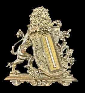 19th C Bradley & Hubbard Thermometer: Antique 19th century Bradley and Hubbard thermometer. Excellent condition. Measures 7" x 6.5". Please READ & REVIEW our Terms and Conditions before bidding, payment, shipping and other specifics for t