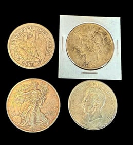 A Grouping Of 4 Silver Coins Various Date, Ungraded