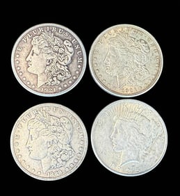 A Grouping Of 3 Morgan Silver Dollars Various Dates, Ungraded (4 Coins)