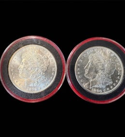 Lot Of 2 Morgan Silver Dollar Ungraded But Very Good Condition