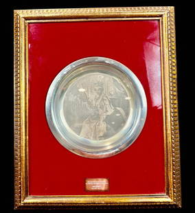 A Sterling Silver Plate And Plaque: *** DUE TO THIS LOT BEING SILVER IT MUST BE PAID VIA BANK WIRE TRANSFER OR CERTIFIED CHECK*** This plate and plaque are made of sterling silver and bear hallmarks indicating the silversmith, location