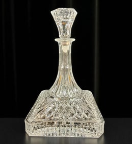 Heavy Vintage Crystal Ship's Decanter