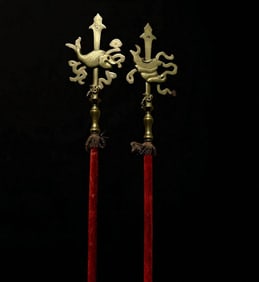 Guangxu Period Imperial Processional Staff With Period Marks Extremely RARE  Museum Quality
