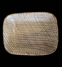 18th Century Staffordshire Combed Slipware Baking Dish