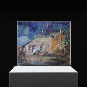 American New York-Lilian MacKendrick 1906-1987 Pastel Painting "House In France"