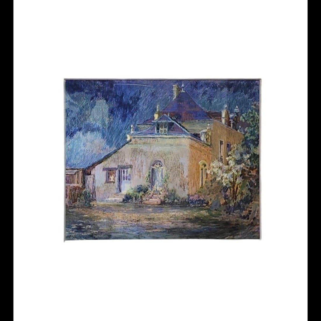 American New York-Lilian MacKendrick 1906-1987 Pastel Painting "House In France": American New York-Lilian MacKendrick 1906-1987 Pastel Painting Signed Lower Left. Frame Measure 30" X 34.5, Sight 18.5" X 22.5". Provenance: New York And Now Central Florida Estate. Pleas