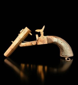 Antique Double Barrel 19th Century Pinfire Pistol Ca 1850's
