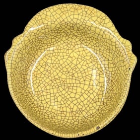 Chinese Song Style Ge Kiln Yellow Brush Washer With Mark