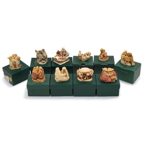 Lot Of 10 Harmony Kingdom Trinket Box Figurines