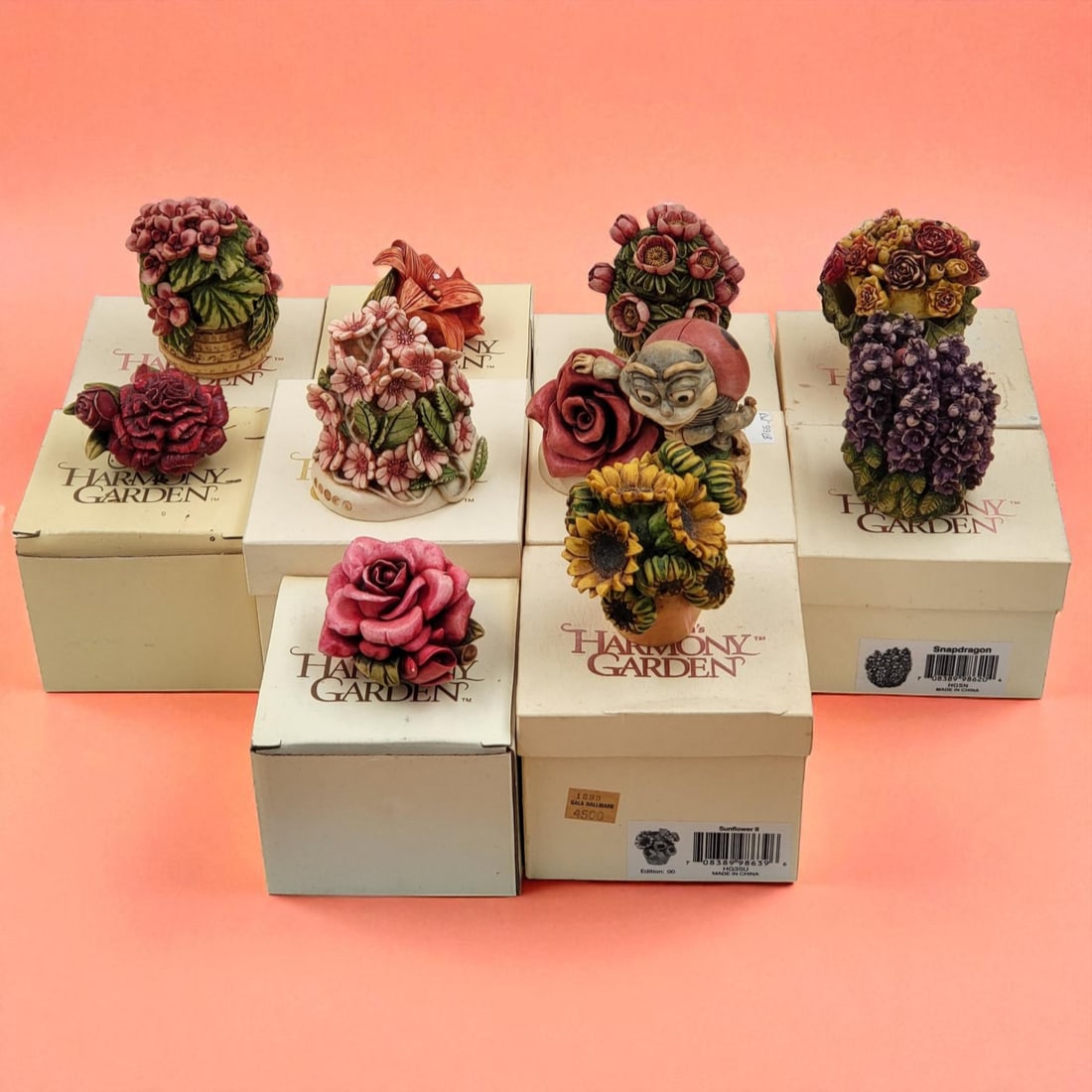 Lot Of 10 Lord Byron's Harmony Garden Trinket Box Figurines: Lot Of 10 Lord Byron's Harmony Garden Trinket Box Figurines. Please copy and paste the URL link below to review our Terms and Conditions for bidding, payment, shipping and other specifics