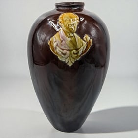 Antique Peter & Reed Majolica Presidential Bust Pottery Vase