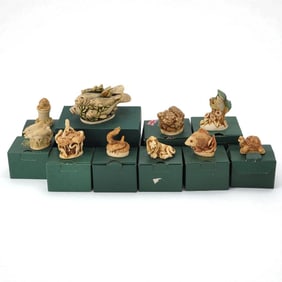Lot Of 10 Harmony Kingdom Trinket Box Figurines