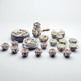 Large Lot Of Old French Pillivuyt Porcelain Dishes, Likely For Tea Service, Approx. 37 Pieces