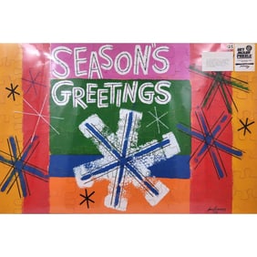 American Jon Henry (1916-1990) Signed "Seasons Greetings" Jigsaw Puzzle Dated 1989