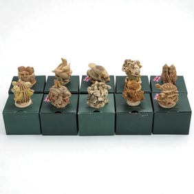 Lot Of 10 Harmony Kingdom Trinket Box Figurines