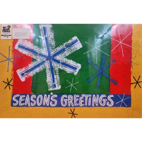 American Jon Henry (1916-1990) Signed "Seasons Greetings" Jigsaw Puzzle Dated 1989