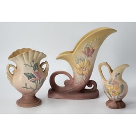 Lot Of 3 Hull Art Pottery Magnolia Matte Vases