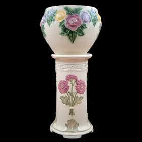 Roseville Pottery Rozane Light Jardiniere & Pedestal