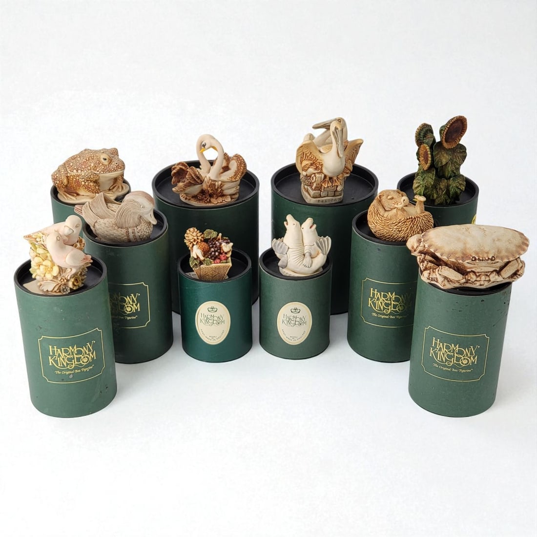 Lot Of 10 Harmony Kingdom Trinket Box Figurines: Lot Of 10 Harmony Kingdom Trinket Box Figurines. Please copy and paste the URL link below to review our Terms and Conditions for bidding, payment, shipping and other specifics for the aucti