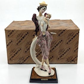 Giuseppe Armani Figurine: Limited Ed. 5060 / 7500 "Lady Clown With Puppet" 743C With Original Box
