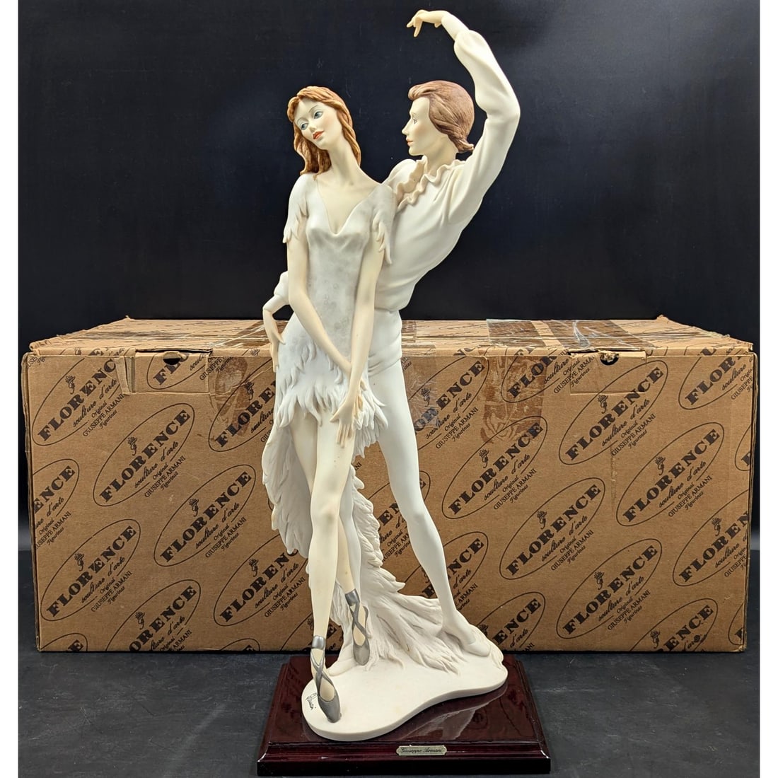 Large Giuseppe Armani Figurine: "Dancers Group" 588F With Original Box: Large Giuseppe Armani Figurine: "Dancers Group" 588F With Original Box. Box measures approx. 11 1/2" X 23 1/2" X 10". Please copy and paste the URL link below to review our Terms and Con