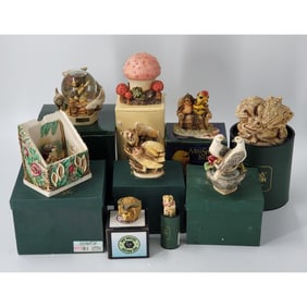 Lot Of Harmony Kingdom & Garden Trinket Box Figurines & Others, 9 Pieces