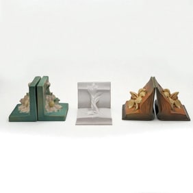 Lot Of 3 Vintage Roseville Pottery Bookend Pairs