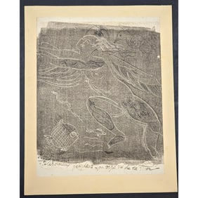Henri de Waroquier (French, 1881-1970) Original Etching On Cotton