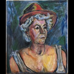 Signed "Mirell" Acrylic On Canvas Portrait Painting