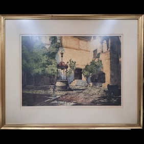 In The Style Of Luigi Kasimir (Austro-Hungarian, 1881–1962) Signed Etching "Castle Seebenstien"
