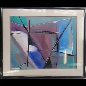 Large Artist Signed Mixed Media Abstract Painting