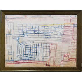 Large Floridian Artist Wilbert Sneed Mixed Media On Board, "AFTER PURVIS YOUNG"