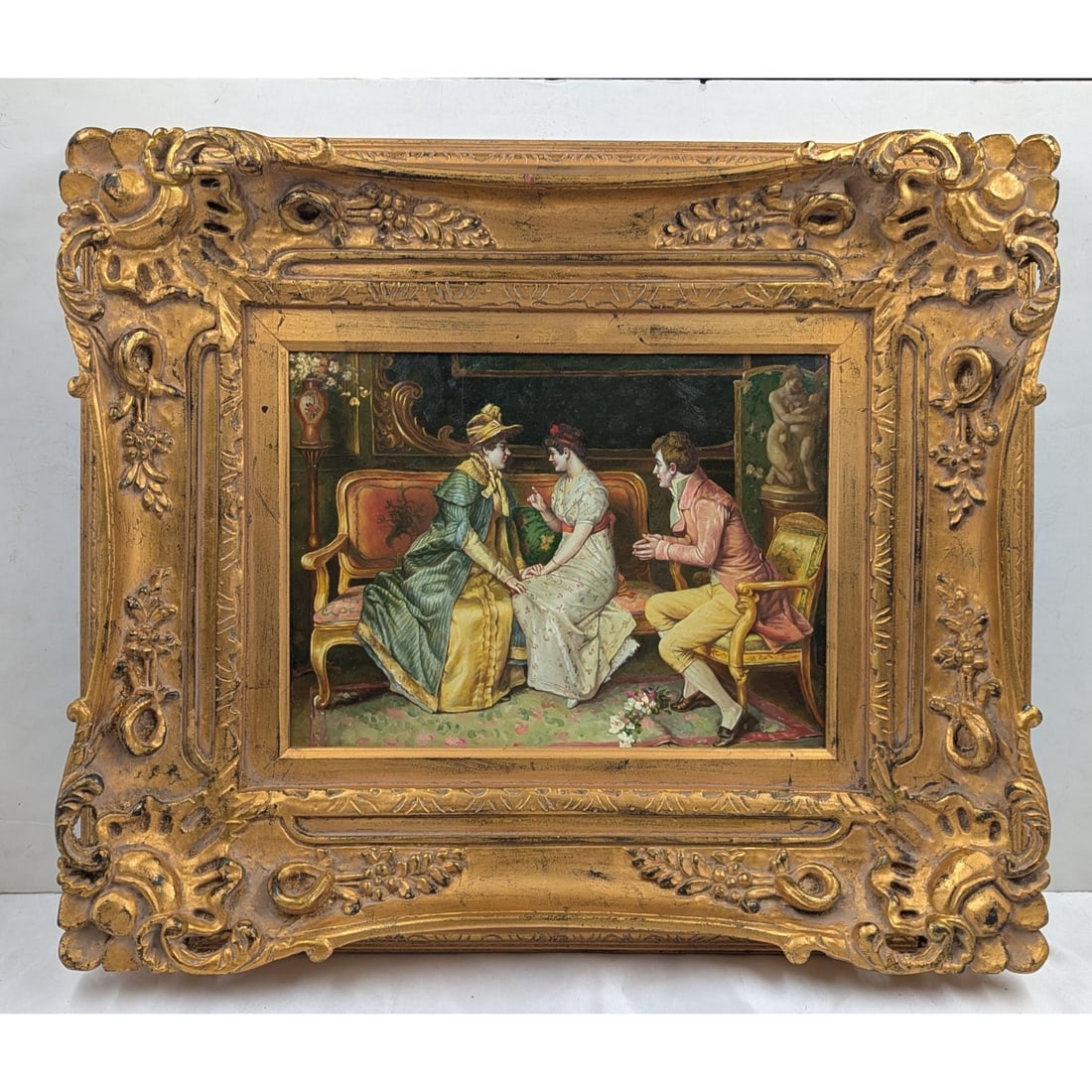 In The Style Of Luis Alvarez Catala (Spanish, 1836-1901) Oil On Canvas Painting, Unsigned: In The Style Of Luis Alvarez Catala (Spanish, 1836-1901) Oil On Canvas Painting, Unsigned. Measures approx. 23" X 26 1/2", Sight measures approx. 11" X 15". Please copy and paste the URL l