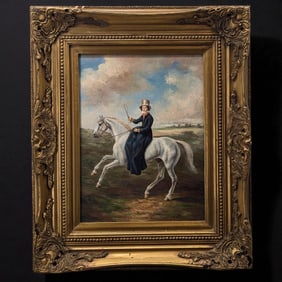 In The Style Of Benjamin Marshall (British, 1767-1835) Oil On Canvas Painting, "Mary Musters"