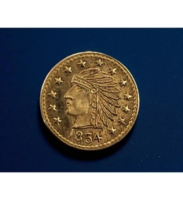 1854 California Indian Head Gold Coin Almost Mint Ungraded