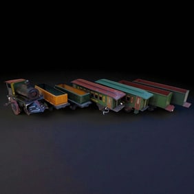 Vintage 1930's 7Pc Chein Pull Toy Train