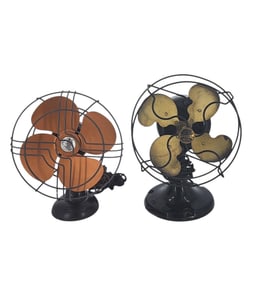 Lot Of 2 Vintage Fans, Emerson Jr Brass Blade (NEEDS REWIRED) And Koldair (WORKS)