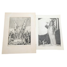 Pair Of Pencil Signed And Dated M.Chereau Etchings, 1969