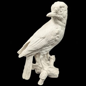 Vintage German Goebel White Bisque Black-Throated Jay Bird Figurine, CV 94, 1968