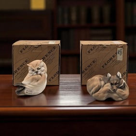 Giuseppe Armani Figurines: "Small Fox" 7888P And "Small Owl" 7876P In Original Boxes