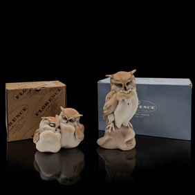 Giuseppe Armani Figurines: "Two Little Owls" 7875P And "Little Owl" 7877P In Original Boxes