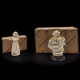 Giuseppe Armani Figurines: "Cherub With Dove" 721B And "Pisces" 528F With Original Boxes
