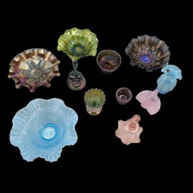 Lot Of 11 Vintage Fenton / Westmoreland Glass Pieces