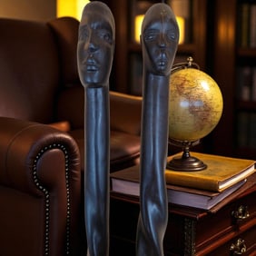 Pair Of Hand Carved African Walking Canes